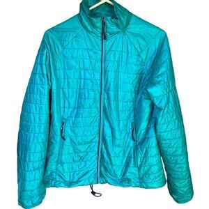 The North Face womens quilted insulated zip jacket green sz M puffer lightweight